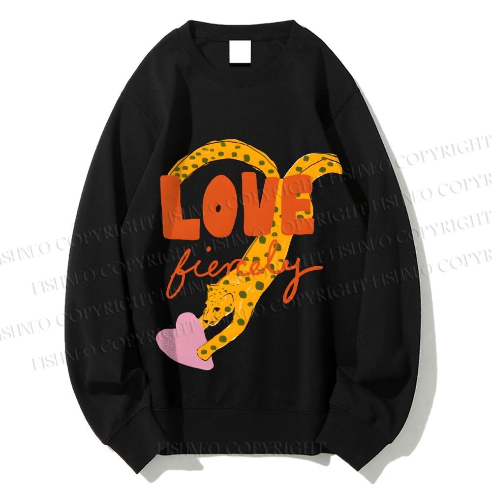 Unisex Funny Panther in Love Printed Sweatshirt