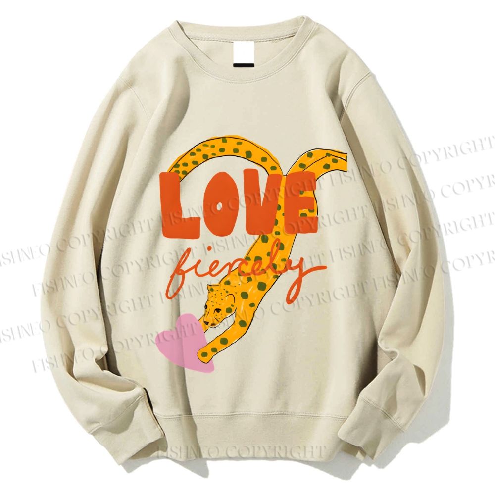 Unisex Funny Panther in Love Printed Sweatshirt