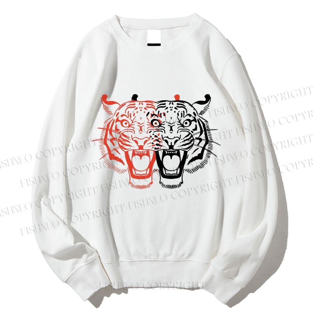 Unisex Patchwork Tiger Printed Sweatshirt