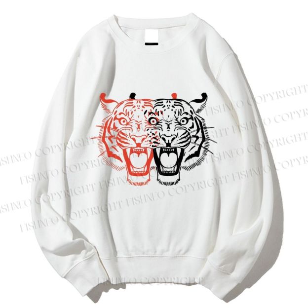 Unisex Patchwork Tiger Printed Sweatshirt