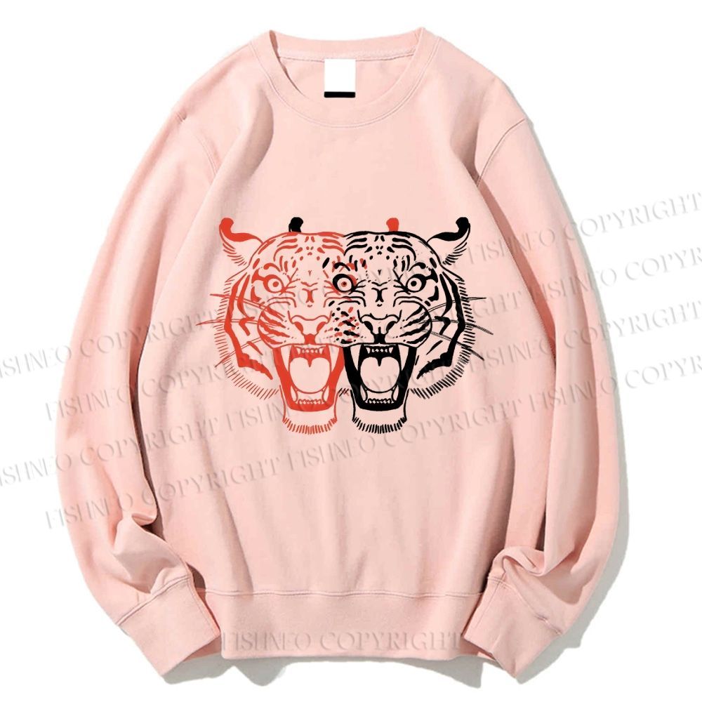 Unisex Patchwork Tiger Printed Sweatshirt