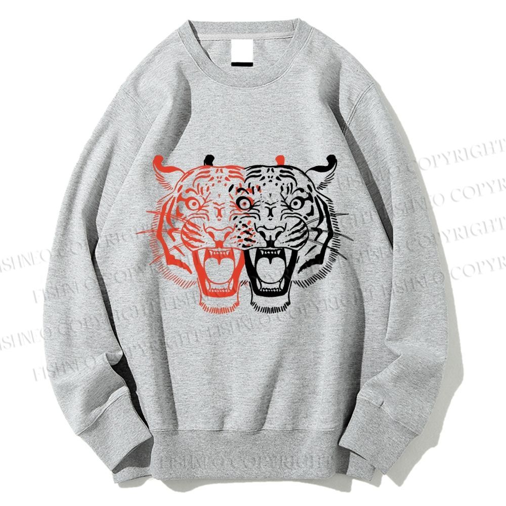 Unisex Patchwork Tiger Printed Sweatshirt
