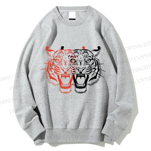 Unisex Patchwork Tiger Printed Sweatshirt