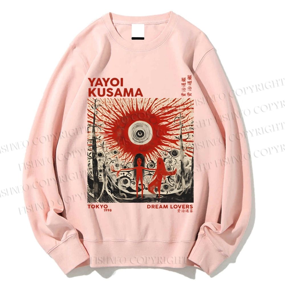 Unisex Yayoi Kusama Bloody Spooky Eye Printed Sweatshirt