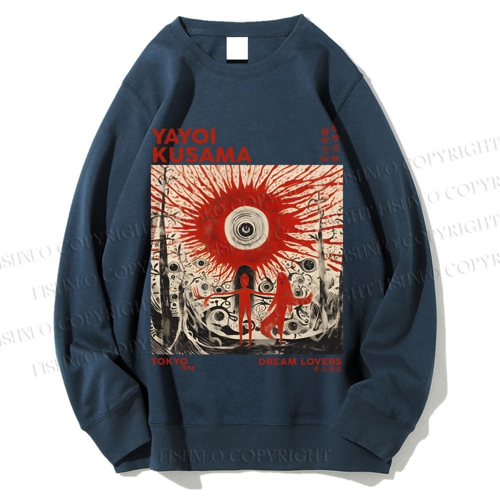 Unisex Yayoi Kusama Bloody Spooky Eye Printed Sweatshirt