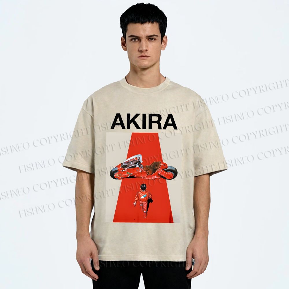 Unisex Akira Shotaro Kaneda Printed Washed Tee