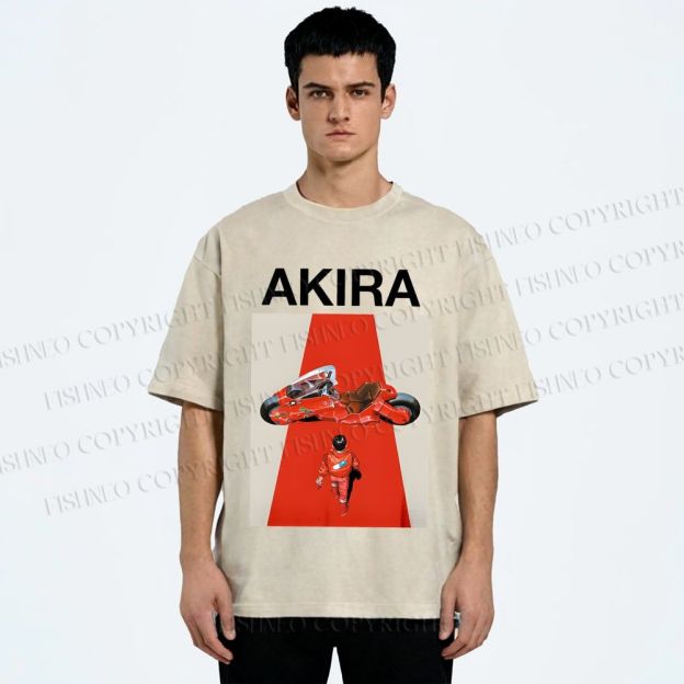 Unisex Akira Shotaro Kaneda Printed Washed Tee