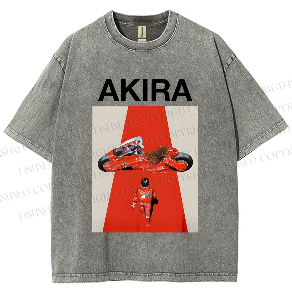 Unisex Akira Shotaro Kaneda Printed Washed Tee