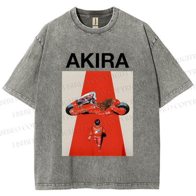 Unisex Akira Shotaro Kaneda Printed Washed Tee