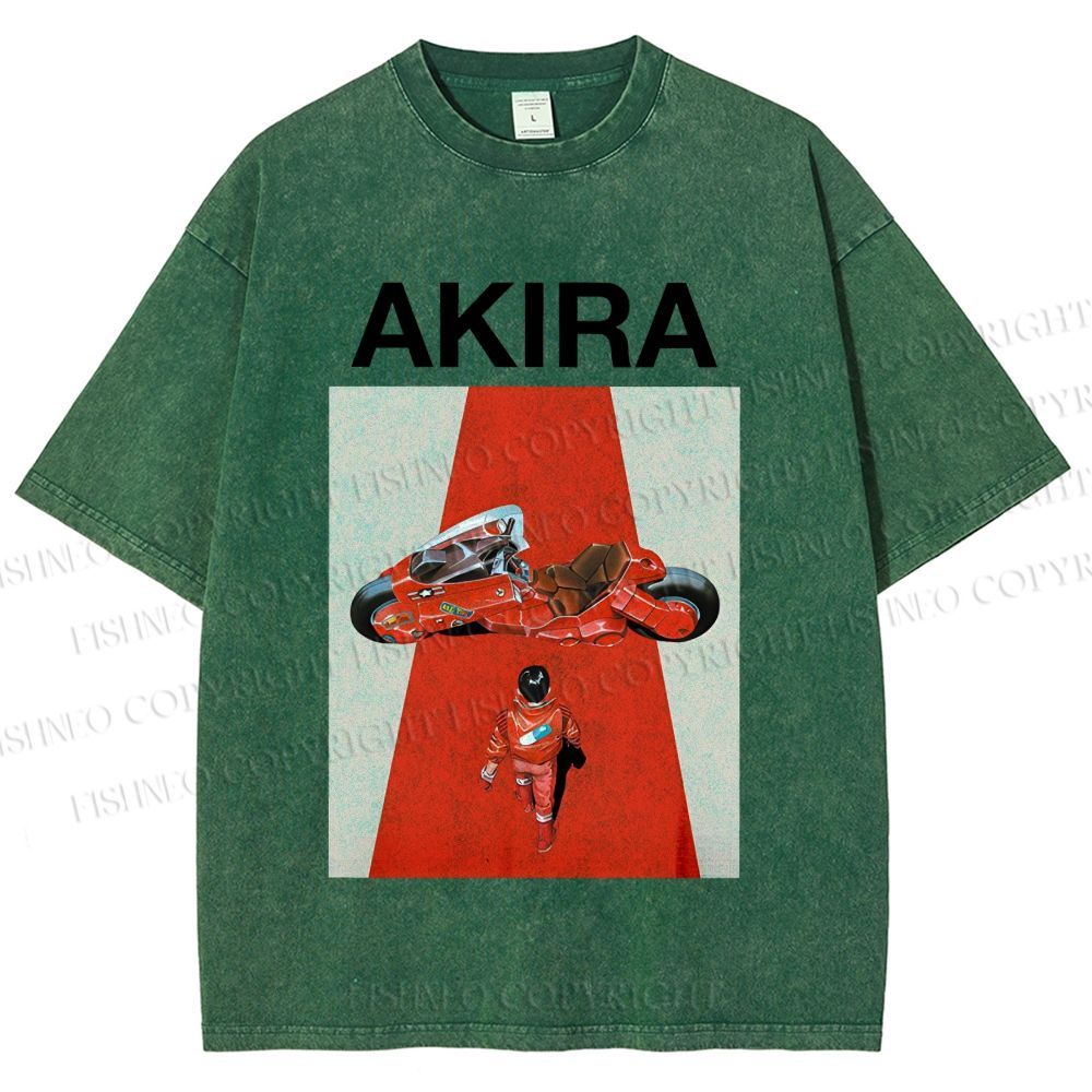 Unisex Akira Shotaro Kaneda Printed Washed Tee