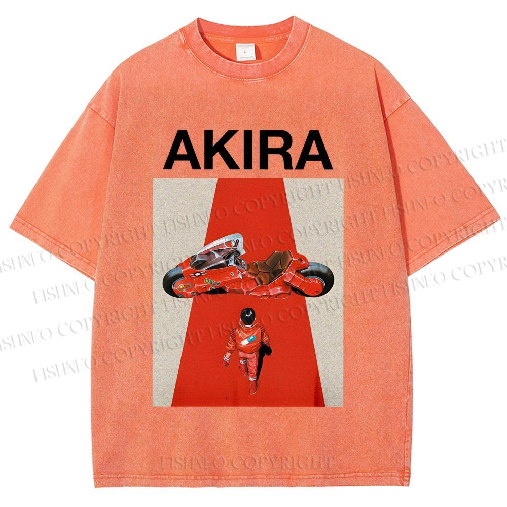 Unisex Akira Shotaro Kaneda Printed Washed Tee