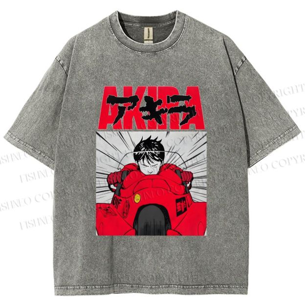 Unisex Akira Shotaro Kaneda Printed Washed Tee
