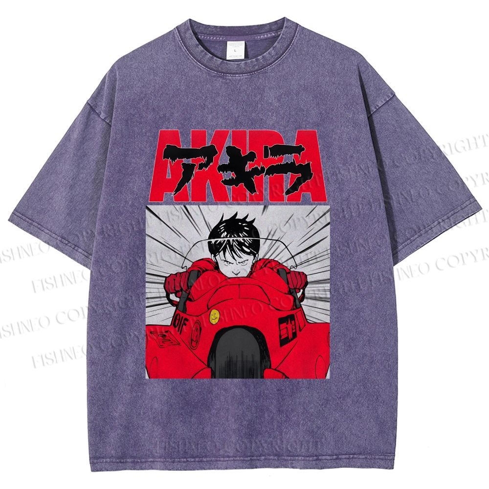 Unisex Akira Shotaro Kaneda Printed Washed Tee