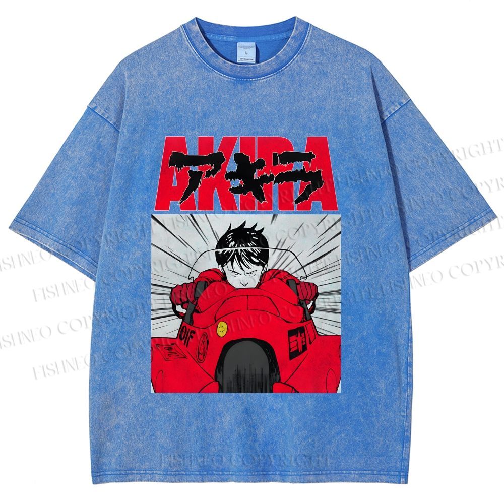 Unisex Akira Shotaro Kaneda Printed Washed Tee
