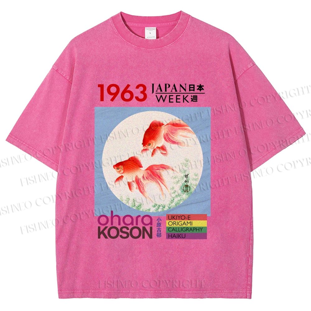Unisex Goldfish Japan Week Printed Washed Tee