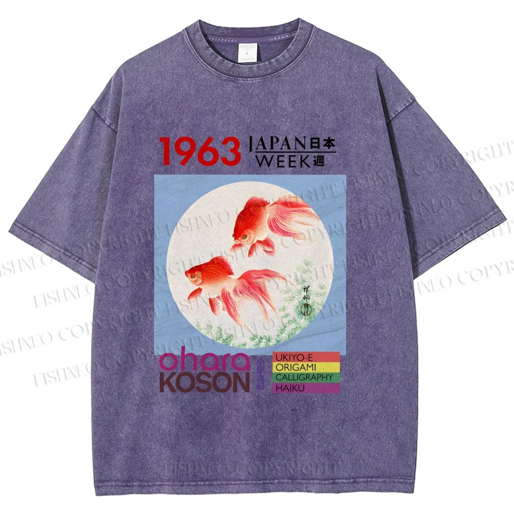 Unisex Goldfish Japan Week Printed Washed Tee