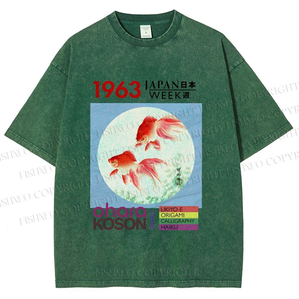 Unisex Goldfish Japan Week Printed Washed Tee