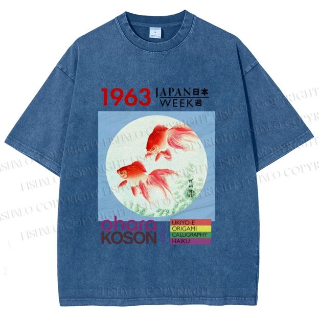 Unisex Goldfish Japan Week Printed Washed Tee