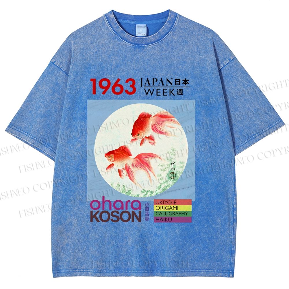 Unisex Goldfish Japan Week Printed Washed Tee