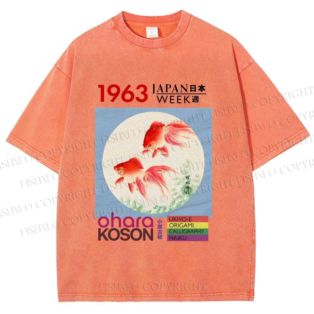 Unisex Goldfish Japan Week Printed Washed Tee