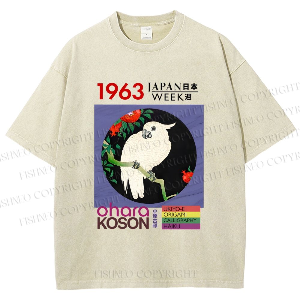 Unisex Cockatoo Japan Week Printed Washed Tee