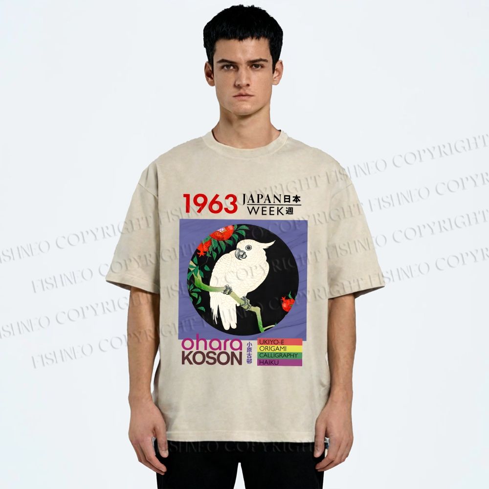 Unisex Cockatoo Japan Week Printed Washed Tee