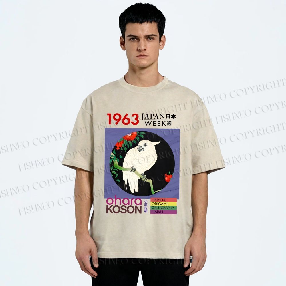 Unisex Cockatoo Japan Week Printed Washed Tee