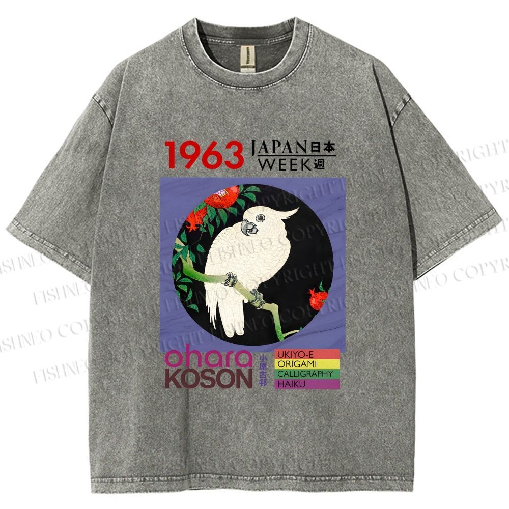 Unisex Cockatoo Japan Week Printed Washed Tee
