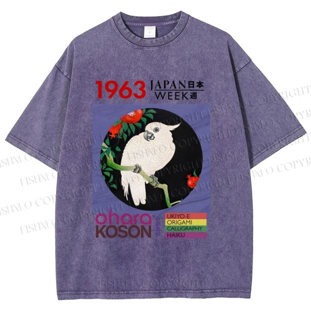 Unisex Cockatoo Japan Week Printed Washed Tee