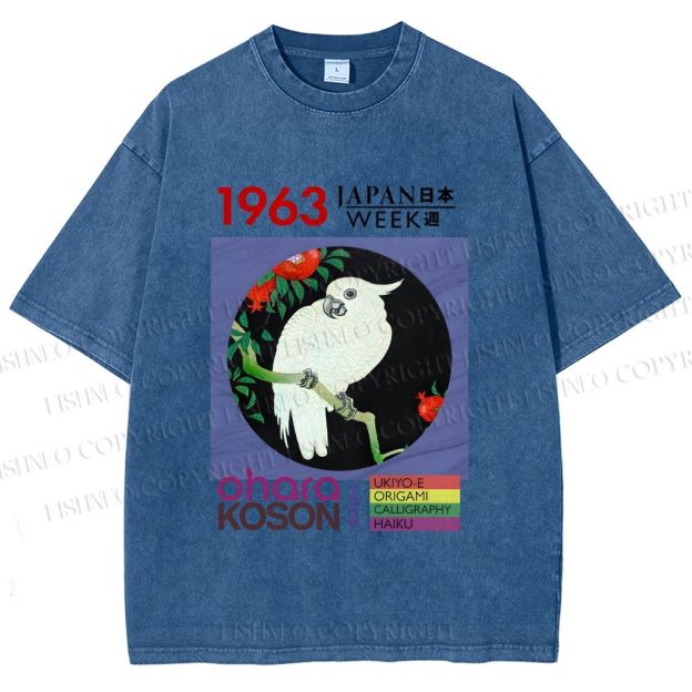 Unisex Cockatoo Japan Week Printed Washed Tee