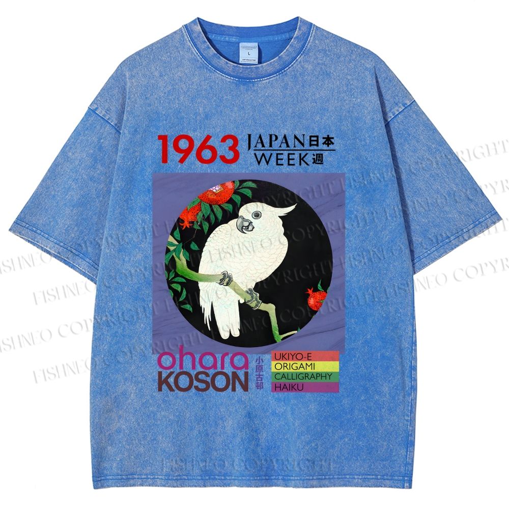 Unisex Cockatoo Japan Week Printed Washed Tee
