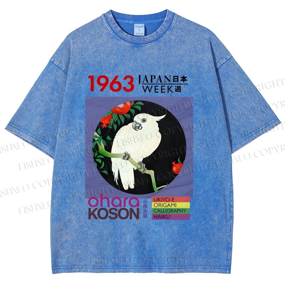 Unisex Cockatoo Japan Week Printed Washed Tee