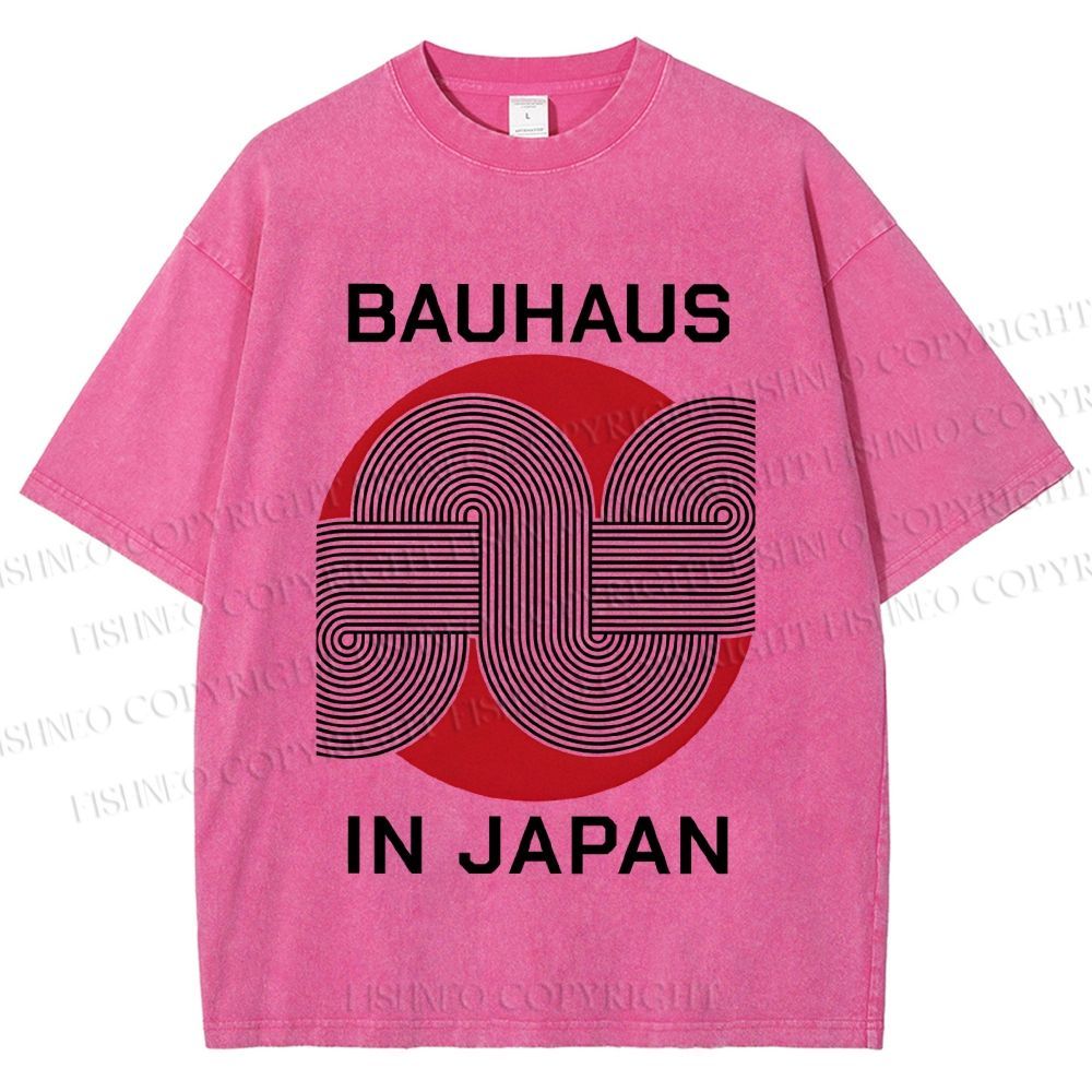 Unisex Bauhaus In Japan Lines Printed Washed Tee