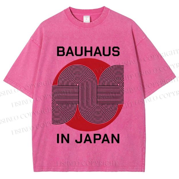Unisex Bauhaus In Japan Lines Printed Washed Tee