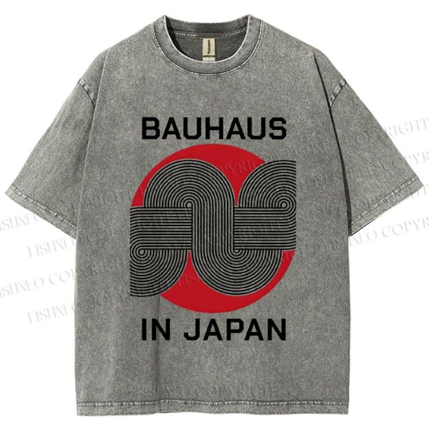 Unisex Bauhaus In Japan Lines Printed Washed Tee