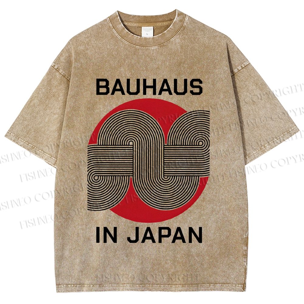 Unisex Bauhaus In Japan Lines Printed Washed Tee
