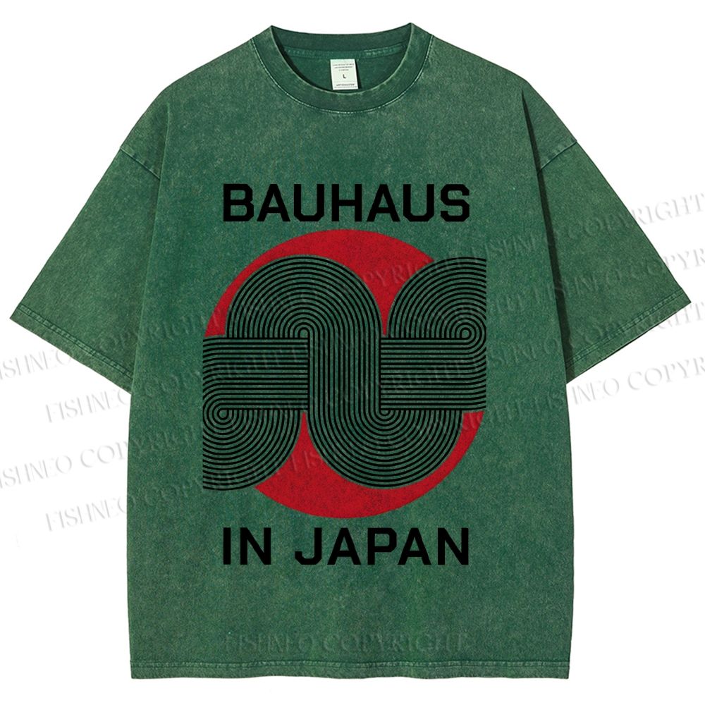 Unisex Bauhaus In Japan Lines Printed Washed Tee