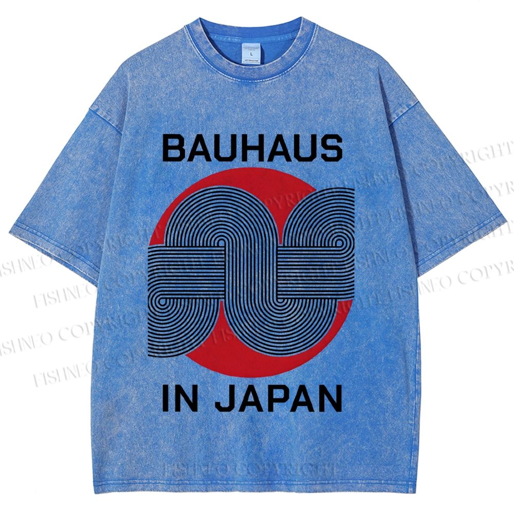 Unisex Bauhaus In Japan Lines Printed Washed Tee