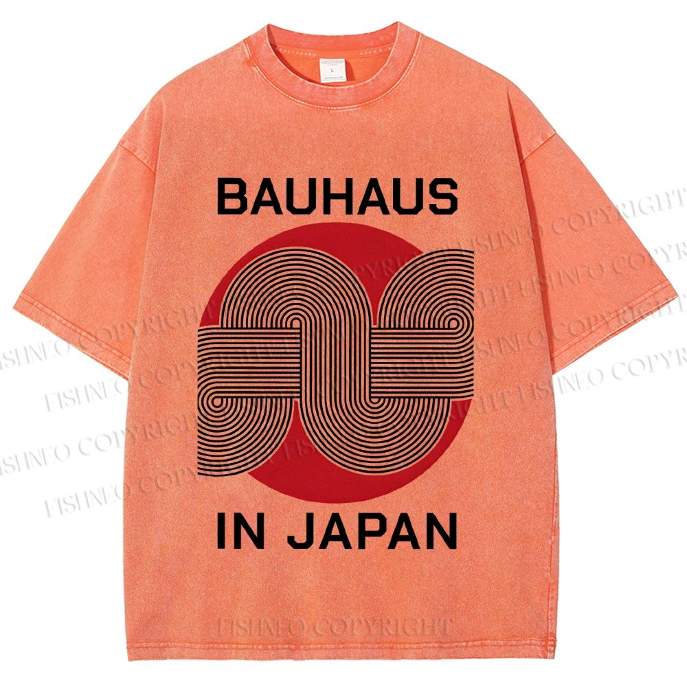 Unisex Bauhaus In Japan Lines Printed Washed Tee