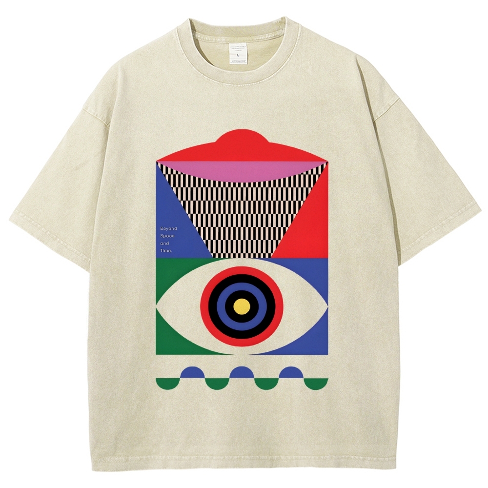 Abstract Minimalist Eye Vintage Washed T-shirt