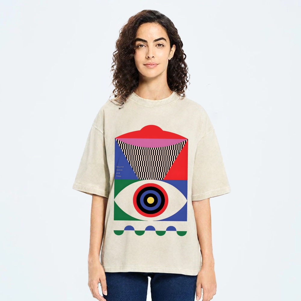 Abstract Minimalist Eye Vintage Washed T-shirt