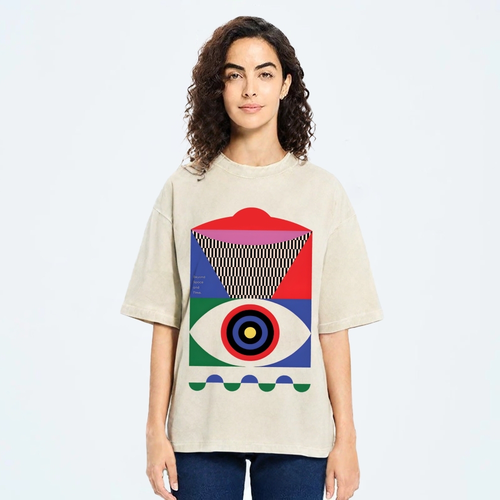 Abstract Minimalist Eye Vintage Washed T-shirt