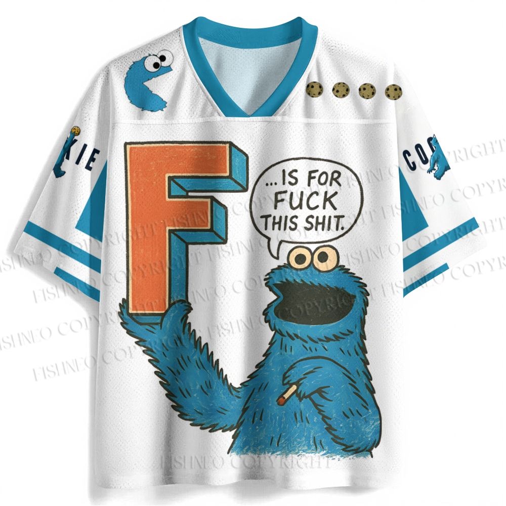 F Is For Fuck Cookie Monster Printed Jersey Shirts