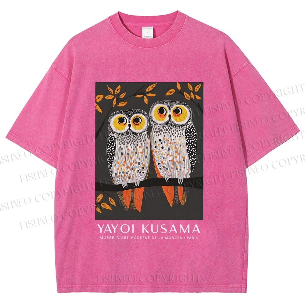 Unisex Dotty Owl Duo Printed Washed Tee