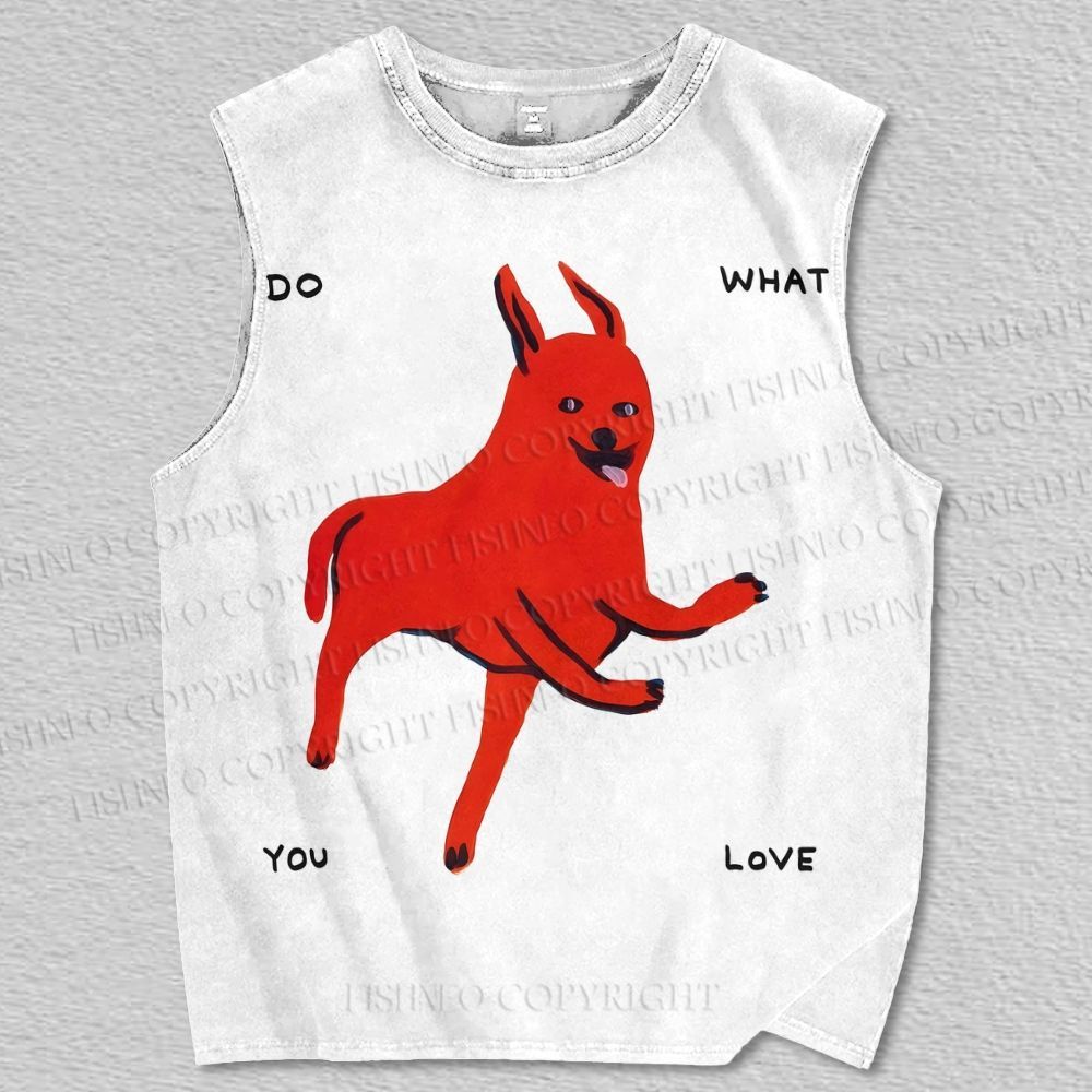Unisex Do What You Love Dog Printed Tank Top