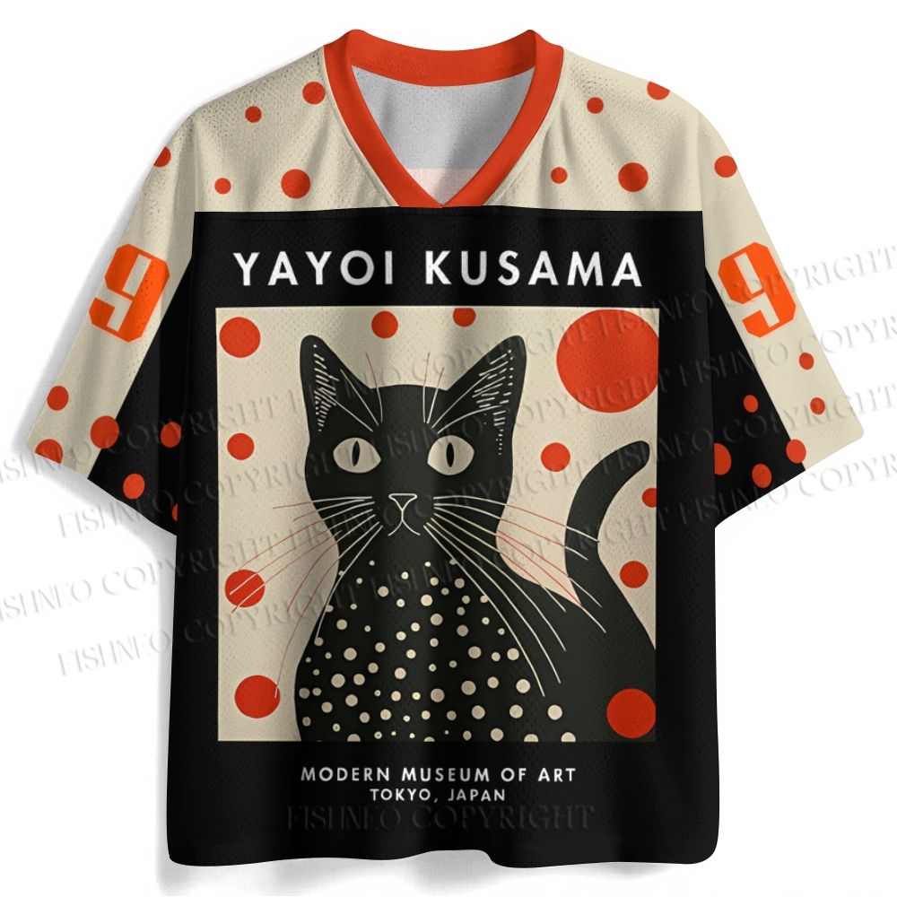Yayoi Kusama Cat Printed Jersey Shirts