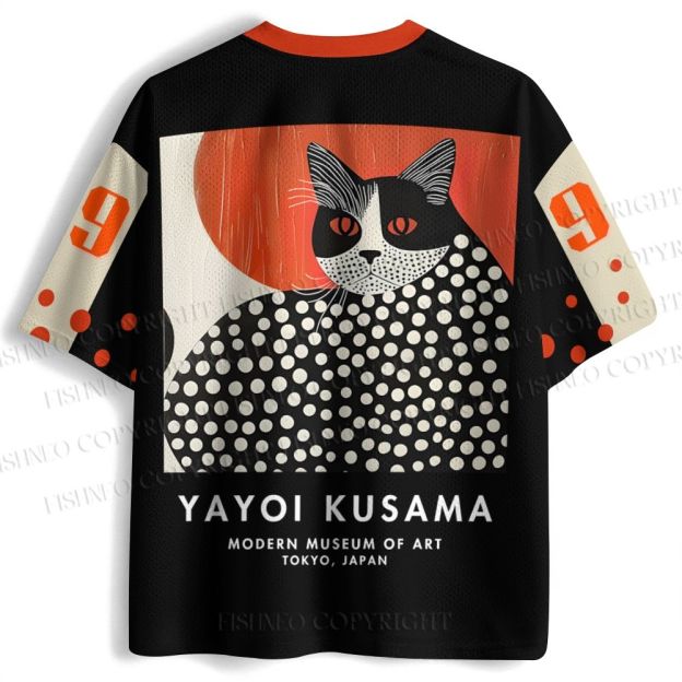 Yayoi Kusama Cat Printed Jersey Shirts