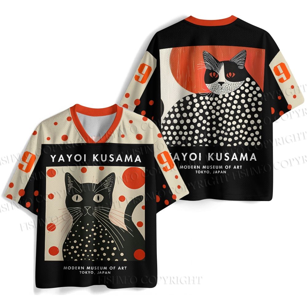 Yayoi Kusama Cat Printed Jersey Shirts