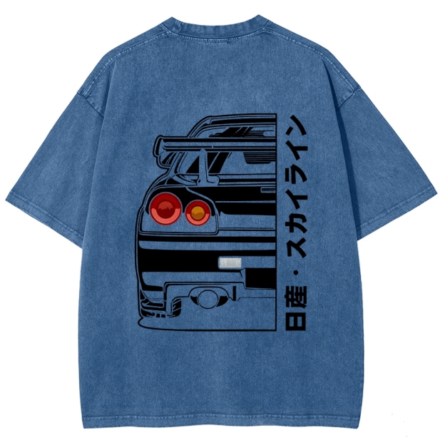 Nissan Skyline GTR R34 Back Washed T-Shirt