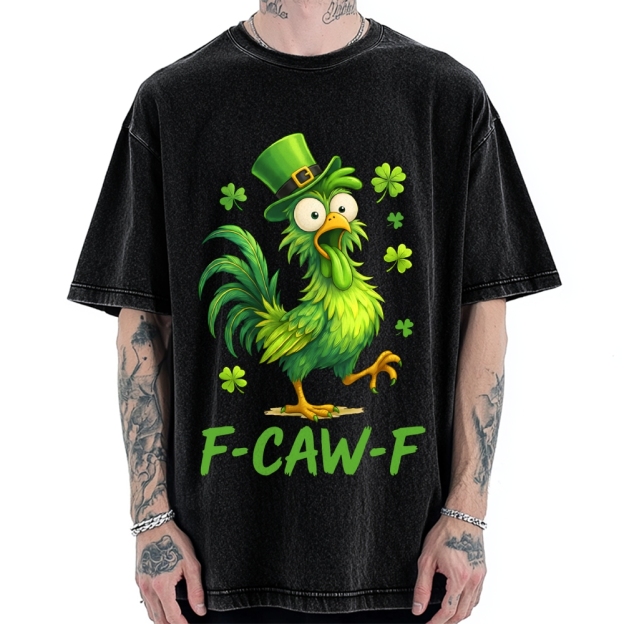 F-Caw-F St. Patrick's Day Vintage Washed T-shirt